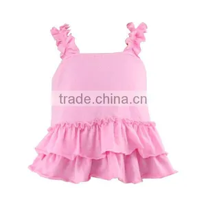 2017 Summer Pictures of Latest Girl Pink and Blue Ruffle Gowns Designs for Newborn Baby thumbnail-1