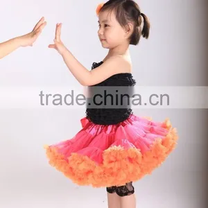 2016 Wholesale Boutique Spring Summer Fashion Casual Design Short Fluffy Chiffon Tutu Skirt for Baby Girls thumbnail-4