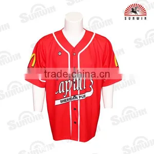 100% Polyester Blank Custom Baseball Jersey thumbnail-1