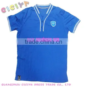 Summer Design t Shirt for Men Custom Blue Short Sleeve T-shirt thumbnail-1