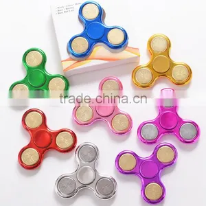 Gold - Plated Fingertips Gyro Decompression Toys Sequins Plastic Printing Finger Between the Toys Three - Leaf Spiral thumbnail-3