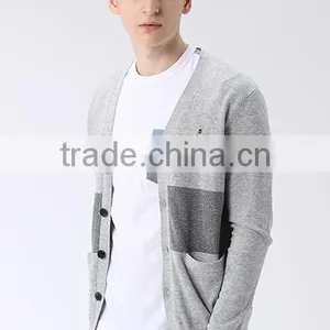 New Popular Knitted Pocket Button Cardigan Young Boys Sweater Design for Men thumbnail-2