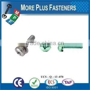 Taiwan M3 M12 M3-0.5 x 5mm DIN 7985 Phillips Drive Pan Head Grade A2 Stainless Steel Machine Screw With Hex Double Lock Washer thumbnail-1