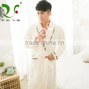 100% Cotton Soft Pure Milk White Plush Bathrobe thumbnail-1