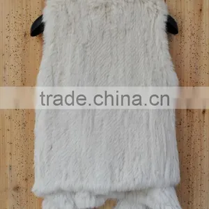 YR505 Wholesale Factory Genuine Rabbit Fur Material Top Quality Fur Vest thumbnail-4