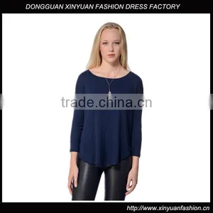 Latest Women Plain Chiffon Blouse Design Pictures Ladies Top Quality Breathable Swing Blouses thumbnail-1