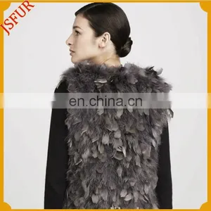 Hot Product Real Turkey Fur Vest Women Clothing In Turkey Feather Vest thumbnail-3