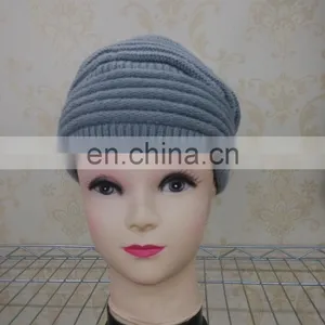New Style Fashion Wool Knitted With Raccoon Fur Pompom Beanie Hat thumbnail-4