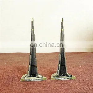 Vintage Decor Metal Craft Retro Antique Bronze Burj Khalifa Model Home Decoration thumbnail-3