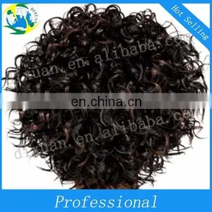 Black High Temperature Silk Fluffy Short Rolls Europe and the United States Wig Set thumbnail-3