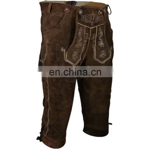 Kniebund Hosen, Men Ledersosen Trachten Lederhosen Leather Pants With Suspenders (Bavarian Clothing) thumbnail-1