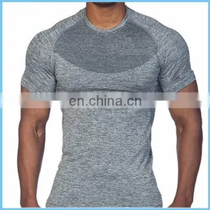 Yihao Cotton Spandex Dry Fit Plain T-shirts Soft Feeling Men Training Gym t -shirt Fitted thumbnail-2