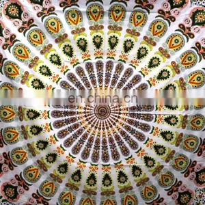 Indian Mandala Round Tapestry 72 Inch Size Famous in France Italy Europe Countries thumbnail-1