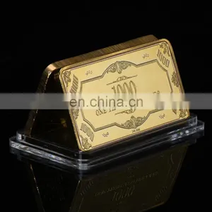 WR One Thousand Pure Gold Bar Home Decorative American Banknote Gold Art Crafts 24k Gold Bar Ornament Wholesale Price thumbnail-2