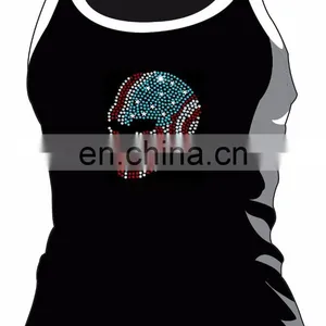 New Pattern Skull With Flag Rhinestone Design for Clothing thumbnail-2