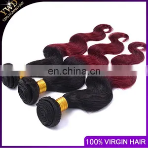 Burgundy Brazilian Hair Weave Red Ombre Human Hair Extension Body Wave Ombre Brazilian Hair thumbnail-2