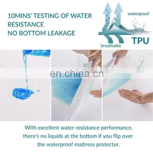100% Polyester 39x75+15 Plain Water Proof Bed Protector Mattress Cover thumbnail-5