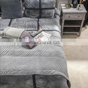 Solid Grey King Size Lightweight Washed Quilt Set Coverlet /comforter Bedding Bed Sheets Sets thumbnail-1