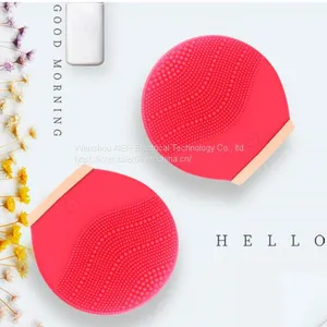 Silicone Facial Cleansing Brush Mini Rounded Waterproof Electric Face Massager thumbnail-1