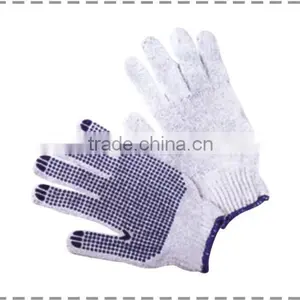 Anti Slid Cotton Knitted Working Gloves With PVC Dot LG014 thumbnail-1