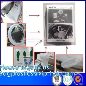 Plastic Drop Sheet, Cloth, Masking Film, Disposable Car Cover, 5 in 1 Auto Clean Kits, Disposable Seat Cover, Steer Cover thumbnail-3