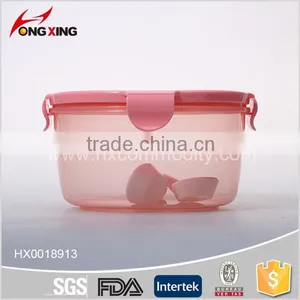 Household Pink Round Four Locked Lunch Box With Spoon thumbnail-4