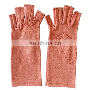 Wholesale Therapeutic Copper Joint Fingerless Pain Relief Hand Wrist Compression Arthritis Gloves thumbnail-2