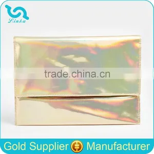 Fashion Gold Foldover Women Clutch Bag Laser Printed Women Clutch Bag thumbnail-1