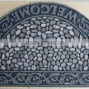 Half Round Flocked Rubber Door Mat thumbnail-2