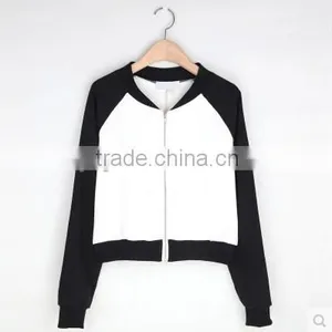 In the Fall of the New Female Fashion Leisure Short Coat Black and White Stitching Fleece Jacket Dress thumbnail-2