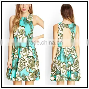 2015 China Manufacturer Customized the Latest Design Rose Skater Elegant Dress thumbnail-1