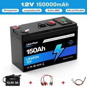 12V 150Ah LiFePO4 Battery Deep Cycle Lithium Battery With BMS for RV, Solar System, Off-Grid, Marine and Home Energy Storage thumbnail-1