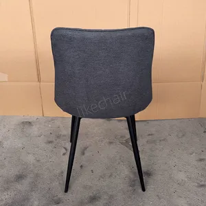 Premium Velvet Fabric Dining Chair With Durable Metal Legs Modern Design for Home & Hotel Use thumbnail-4
