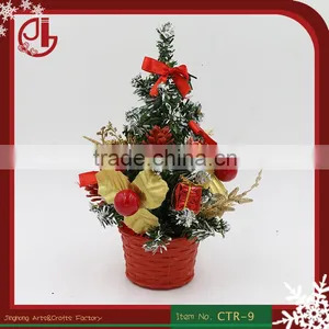 Red Flower Basket PVC Mini Christmas Tree For Christmas Decoration thumbnail-1