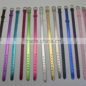 Wholesale Custom Metallic and Snakeskin PU Leather Wrist Bands Bracelets thumbnail-1