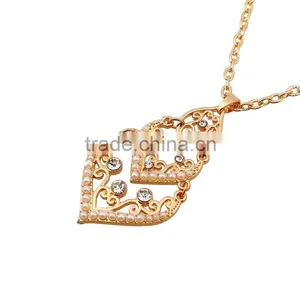 Retro Baroque Fashion Hollow Out Drop Shape Gold Long Thin Chain Pearl Necklace thumbnail-3