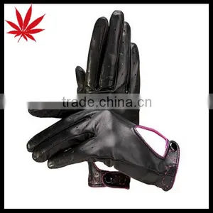 Fashion Black Men's Driving Leather Gloves thumbnail-1