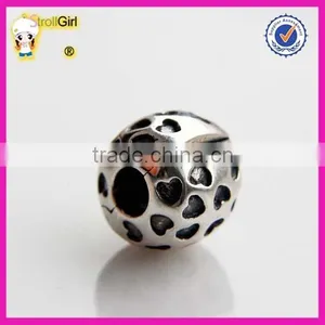 Jewelry Finding Beads 925 Sterling Silver Heart Charm Clasp Stopper Beads thumbnail-3