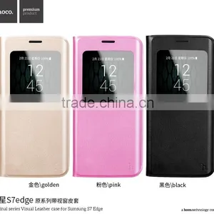 Hoco Original Series Visual Flip PU Leather View Window PC Protective Back Cover Case For Samsung S7 Edge TB-0258 thumbnail-6