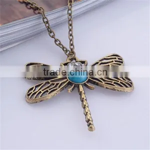 Sweater Chain Clothing Accessories Vintage Dragonfly Pendant Necklace thumbnail-3