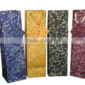 2015 Cheap Personalized Durable Paper Wine Bottle Bag thumbnail-1