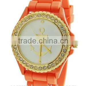 Vogue Design Gold Anchor Dial Silicone Watch, Candy Color 3D Face Jelly Watch, Girls Boys Hot Fashion Watch thumbnail-2