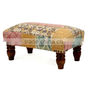 Natural Fibres Colorful Contemporary Footstool thumbnail-1