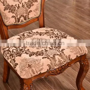 Dining Room Brown Typical and Plain Dining Chairs Fabric Wood Frame Dining Chairs thumbnail-3