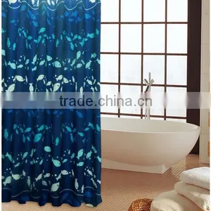 Waterproof Mildew Resistant Polyester Small Fishes Printed Shower Curtain, High Quality Bath Curtain thumbnail-1