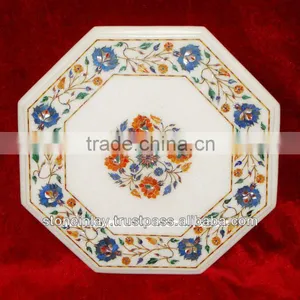 Antique Marble Inlaid Table Top Stone Inlay Table Top thumbnail-1