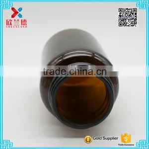300ml Wide-mouth Glass Amber Bottle Medical Pill Bottles With Black Lid thumbnail-3