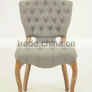 Fabric Optional Button Design Coffee Room Use Upholstered Side Chair/wooden Dining Chair (CH-273-OAK) thumbnail-2