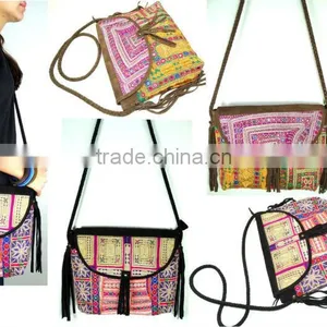 Leather Cross Body Bag Ethnic Shoulder Bag Frienge Bag thumbnail-1