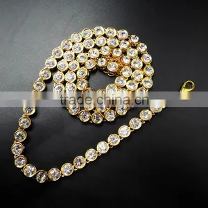 2016 Hip Hop Clear Heavy Plated Gold Diamond Ball Necklace thumbnail-2